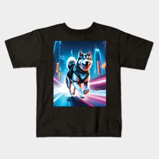 Cyberpunk Husky Kids T-Shirt